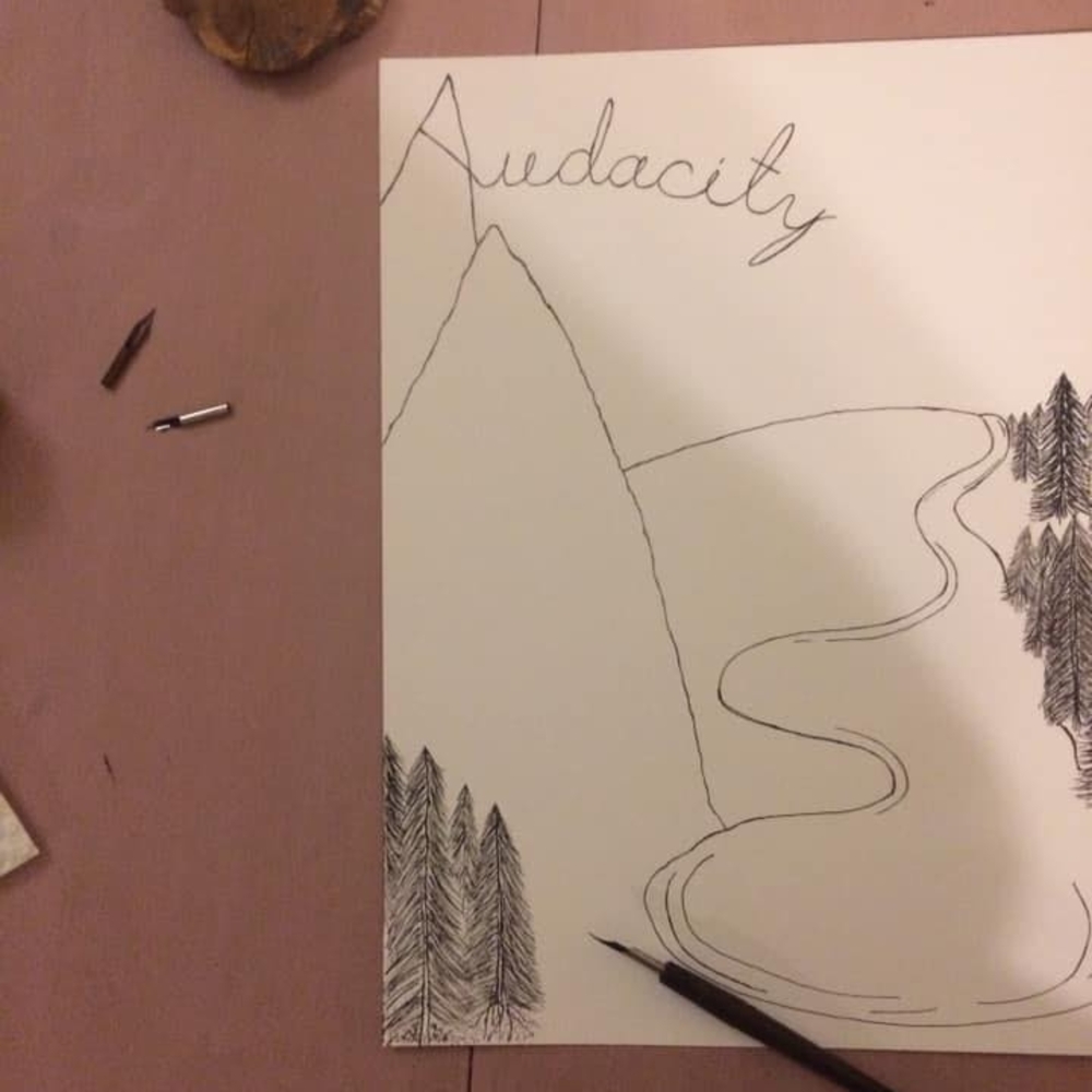 india ink line art. [original artwork]